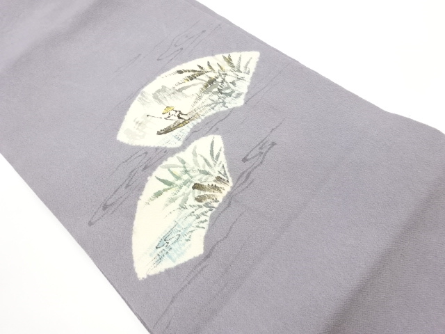 JAPANESE KIMONO / ARTISTS CREPE DE CHINE SHIBORI / GOLD-PAINTED HAND-P